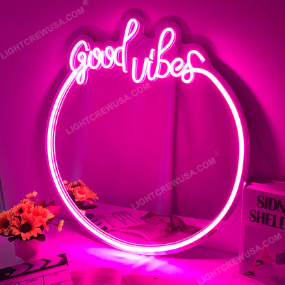 Good Vibes Neon Mirror Neon Sign Led