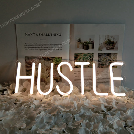 HUSTLE Neon Light Neon Light White Light