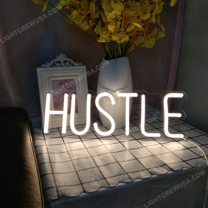 HUSTLE Neon Light Neon Light White Light