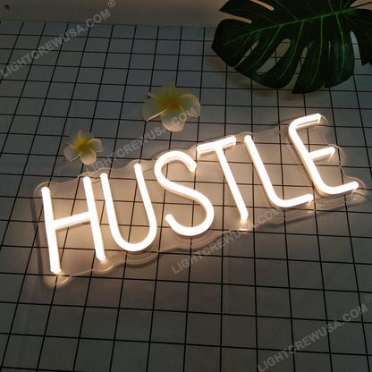 HUSTLE Neon Light Neon Light White Light