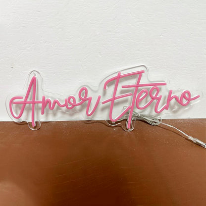 💖 'Amor Eterno' - Neón Decorativo | Luz de Amor Incondicional y Duradero para Parejas