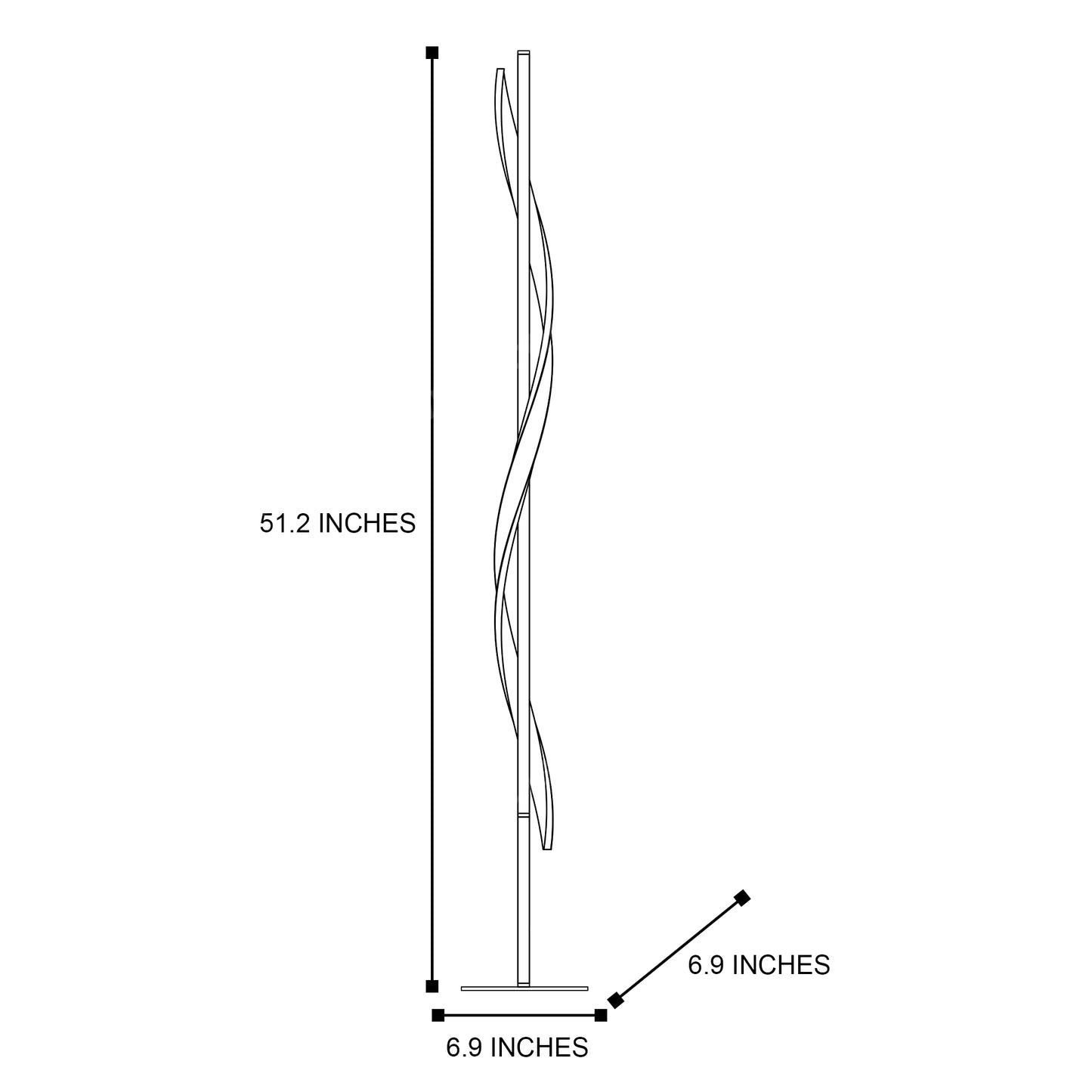 LAMPU LANTAI LED MODERN CURVE STAND