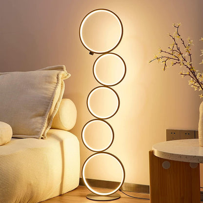 LIGHTCREW LED Floor Lamp for Living Room 3 Brightness Levels Dimmable Touch Switch Modern Ring Tall Standing Lamp 39 Inches Art Deco Floor Light for Bedroom Home Office