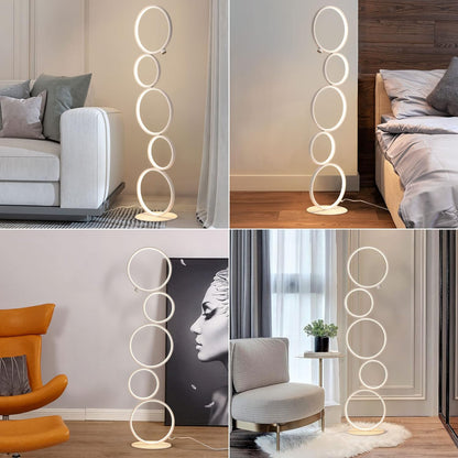 LIGHTCREW LED Floor Lamp for Living Room 3 Brightness Levels Dimmable Touch Switch Modern Ring Tall Standing Lamp 39 Inches Art Deco Floor Light for Bedroom Home Office