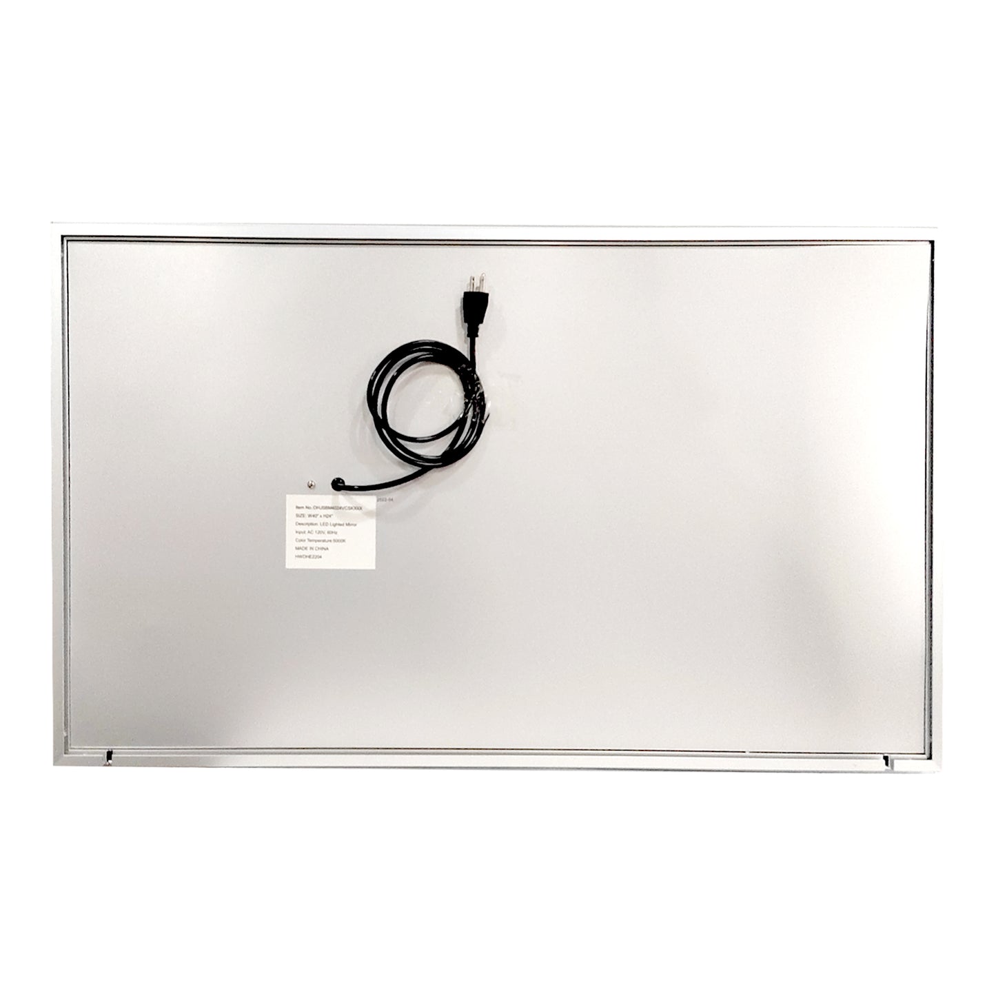 White Rectangular Frameless LED Bathroom Vanity Mirror: Small, Dimmable, Anti-Fog