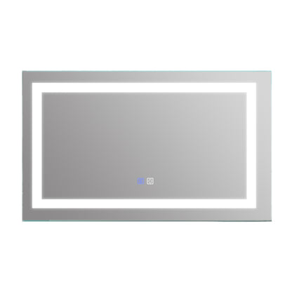 White Rectangular Frameless LED Bathroom Vanity Mirror: Small, Dimmable, Anti-Fog